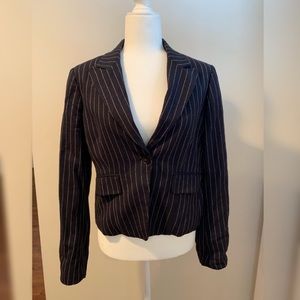 Club Monaco wool navy pinstriped blazer. Size 12